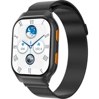 UFUZON Ishiva Smartwatch 1,96 Zoll AMOLED HD-Display für Damen und Herren mit Bluetooth-Telefonie, Fitness-Tracker, Herzfrequenzmesser, Schlafmonitor, Schrittzähler, Wasserdicht IP68, 100+ Sportmodi