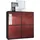 Vladon Highboard 104 x 105,5 x 35,5 cm Schwarz matt / Bordeaux Hochglanz rot
