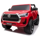 TPFLiving Elektro-Kinderauto Toyota Hilux rot - Kinderauto - Elektroauto - Ledersitz und Sicherheitsgurt