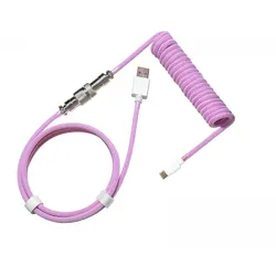 Cooler Master Coiled Cable USB-C zu USB-A 1.5m - Aviator - Candy Magenta