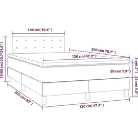 vidaXL Boxspringbett 120 x 200 cm Rosa