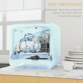 Homcom 800-269V90WT Tischgeschirrspüler (freistehend, 450 mm breit, Weiß)