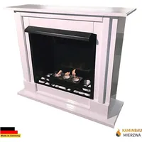 Ethanol und Gelkamin Kamin Modell Rafael Premium Royal Hochglanz Weiss - Weiß