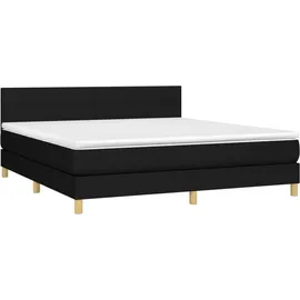 vidaXL Boxspringbett mit Matratze & LED Schwarz 180x200 cm Stoff