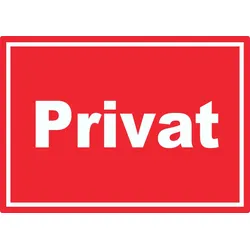 Privat Aufkleber weiß-rot A8 (52x74mm)