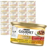 Purina Gourmet Gold mit Hähnchen und Leber 24x85g Katzenfutter Stücke in Sauce