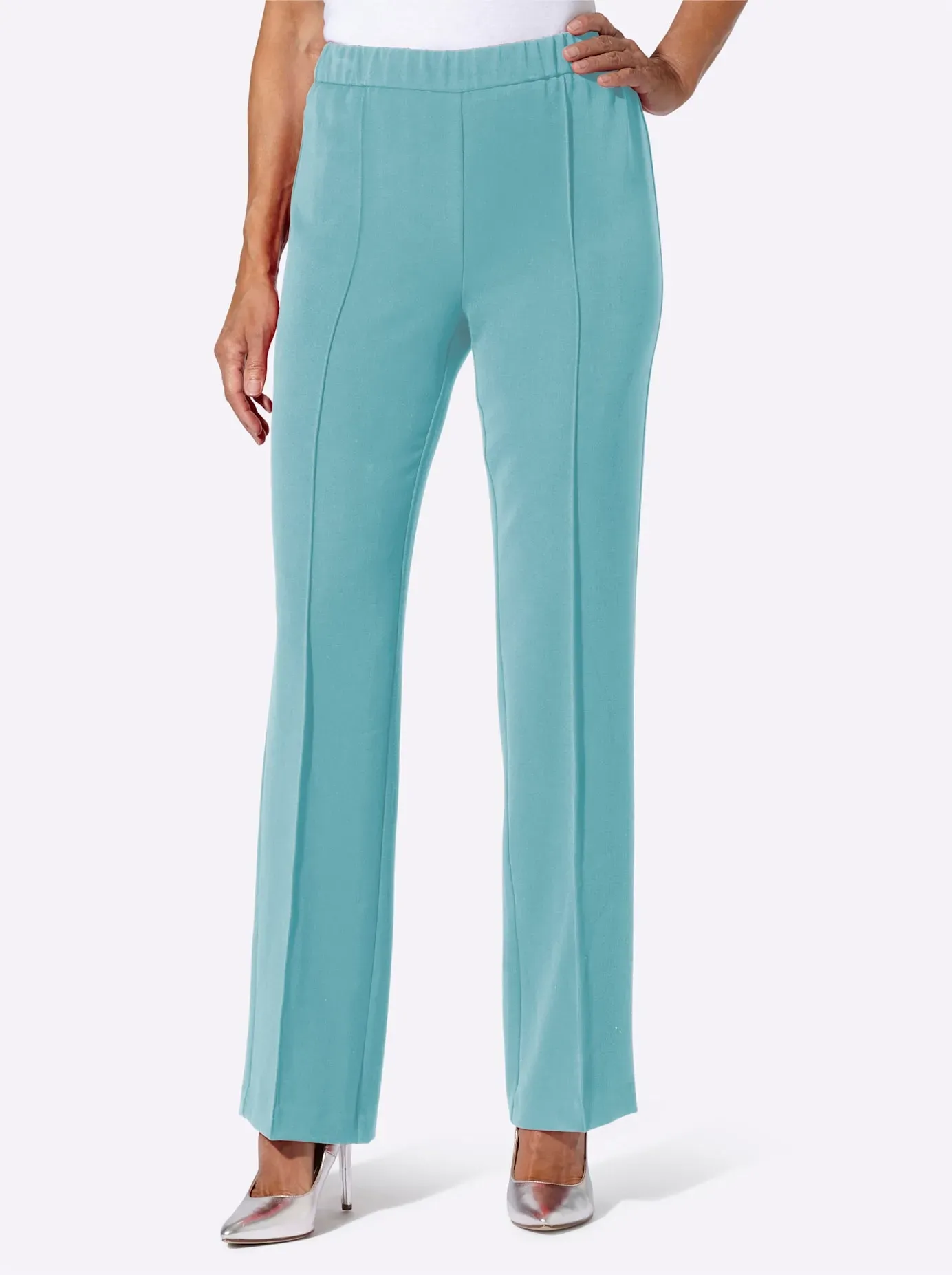 Anzughose LADY, Damen, Gr. 38, Normalgrößen, ozean, 75% Polyester, 21% Viskose, 4% Elasthan, unifarben, Hosen Anzughose