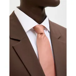 Krawatte JACK & JONES "JACSOLID TIE NOOS", Herren, rosa (rose tan), Web, Kunstfaser, unifarben, elegant, Krawatten