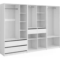 Vicco Kleiderschrank Elmo, Weiß 100 x 200 cm Set mit 3 Teile