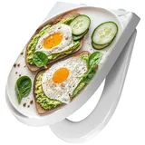 Primedeco WC-Sitz mit Absenkautomatik Motiv Brot und Avocado (1-St), Absenkautomatik, Soft-Close grün