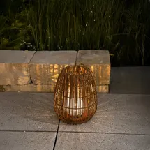 esotec Solarleuchte Rattan 23x28cm inkl. Akku braun