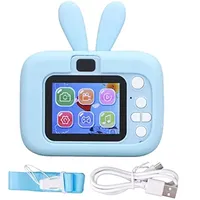 Kinderkamera-Spielzeug für Mädchen Im Alter von 3 Bis 8 Jahren, Digitale Video-Camcorder-Kamera für Kinder mit Weicher Kaninchen-Silikonhülle, Bestes Weihnachts-, Geburtstags- und (Blau)