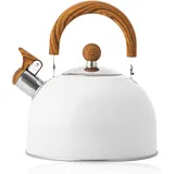 2,5 Liter Edelstahl Flötenkessel Teekessel Camping Wasserkessel Pfeifkessel Wasserkessel Gasherd Für Herd, Retro Kessel Für Herd, Grill, Gas, Grill Gasbrenner Und Offenes Feuer