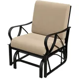 KOMFOTTEU Schaukelstuhl Gartenstuhl, aus Metall mit Sitz- und Rückenkissen