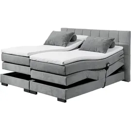 ed exciting design Boxspringbett »Talena« inkl. Motor und Topper grau