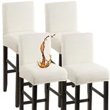 YISUN Wasserdicht Barhocker Bezüge Stuhlhussen Stretch Barhocker Bezug mit Rückenlehne, Abnehmbarer Waschbarer Stuhlhussen Barhockerbezüge für Kurze Drehstuhl Esszimmerstuhl Bar Hocker(4er Set)