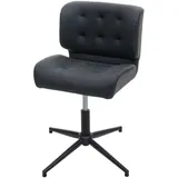 Drehstuhl HWC-H42, Esszimmerstuhl Küchenstuhl, Kunstleder dunkelgrau,Fuß schwarz