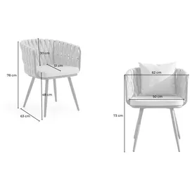KAWOLA LUSHA Gartenstuhl 62 x 62 x 78 cm grau 1 St.