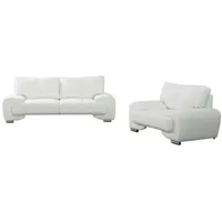 MOEBLO Sofa FLORIDA 2+1, set 2+1 Wohnzimmermöbel 2-Sitzer-Sofa Stoffsofa Stuhl, Sitzmöbel, Polstersessel, Stuhl, 2-Sitzer-Sofa weiß