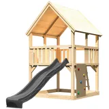 Karibu Kinderspielturm Luis mit Wellenrutsche Anthrazit