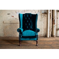 JVmoebel Ohrensessel, Chesterfield Ohrensessel 1 Sitzer Design Sessel blau