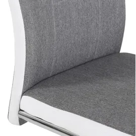 CARO-Möbel Esszimmerstuhl ALBA Stoffbezug grau/weiß 4er Set