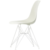 Vitra - Eames Plastic Side Chair DSR, weiß / kieselstein (Filzgleiter weiß)
