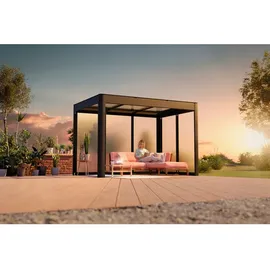 sunelements SunCover Deluxe Wände ESG 5mm satiniert Dach 6mm Acrylglas B 338 x T 233 x H 229 cm (Gr. 3.2)