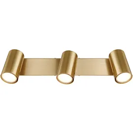 GLOBO Deckenleuchte Spotleuchte Deckenlampe Wohnzimmerlampe Küchenleuchte Flurlampe, Metall Gold, 3 Flammig Spots beweglich, L 41 cm