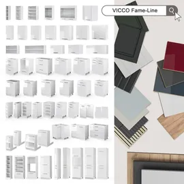 Vicco Apothekerschrank 30 cm 30 x 206,8 x 58 cm Weiß