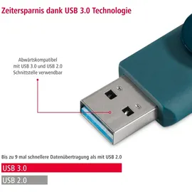 Hama Rotate 128 GB blau USB 3.0