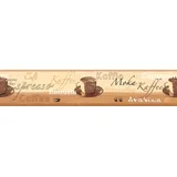 A.S. Création Bordüre Only Borders 11, leicht strukturiert, Motiv, gemustert, mit Schrift, Bordüre selbstklebend Papier Wand Decke Schräge Borte Wohnzimmer Optik beige|braun