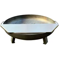 SOUK ONE Feuerplatte Plancha Platte aus Edelstahl 4mm, Grillplatte passend für Feuertonne 80 cm (Lieferung ohne Feuerschale)