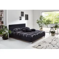 Westfalia Schlafkomfort Polsterbett, schwarz, B:190cm L:210cm, Bezug: Microvelours (100%