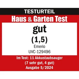 EMERIO UVC-129496 Akku-Handstaubsauger Schwarz/Weiß