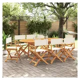 furnicato Gartenstuhl Klappbare Regiestühle aus Echtholz 53x47x90 cm Cremeweiß (8 St), Atmungsaktiver Campingstuhl mit Öl-Finish für den Garten, 8er Set weiß