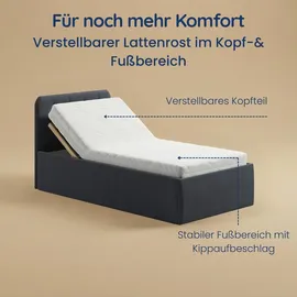 home collective Polsterbett 100 x 200 cm H2 Anthrazit