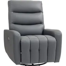 Homcom Elektrischer Relaxsessel Fernsehsessel mit Liegefunktion, Schaukelfunktion, USB- und USB-C-Anschlüsse Drehbar Liegesessel mit Verstellbarem Rückenlehne, Grau