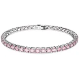 Swarovski Armband Matrix Tennis Rundschliff, rosa Rhodiniert - silber