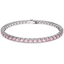 Swarovski Armband Matrix Tennis Rundschliff, rosa Rhodiniert - silber