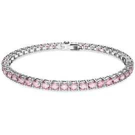 Swarovski Armband Matrix Tennis Rundschliff, rosa Rhodiniert - silber
