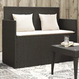 Gartenbank Mit Kissen Schwarz Poly Rattan