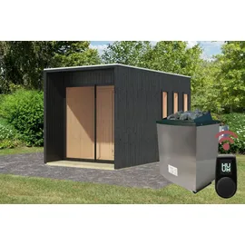 Karibu Miramar inkl. 9 kW Ofen + int. Steuerung + Dachkranz