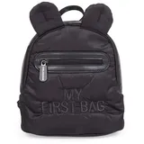 Childhome CHILDHOME, Kinderrucksack Baby, Schule, Kindergarten, Krippe, Zwei Fächer, Lunchbag/Flaschen geeignet, Abnehmbare Sicherheitsschnalle, Wasserabweisend, My First Bag, Schwarz