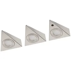 Müller Licht drei LED Unterbauleuchten Cabinet Sensor 7,5W 830 NODIM silber