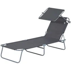 Outsunny Sonnenliege Metall, Polyester