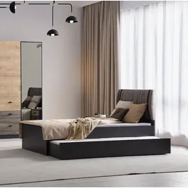 aea Modernes Braunes Einzelbett Designer Polsterbetten Holzgestell Möbel - Braun