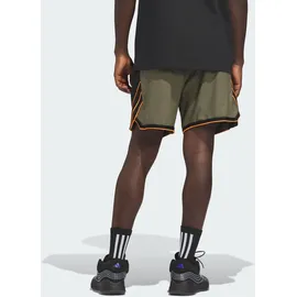 adidas Crazy Lite Basketballshorts Herren KD6400 - olive strata/lucid orange M/5"