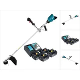 Makita DUR 369 ARG4 Akku Freischneider 36 V ( 2x 18 V ) 43 cm Brushless + 4x Akku 6,0 Ah + Ladegerät