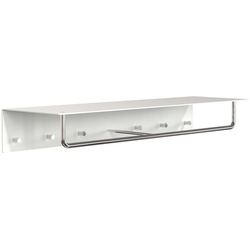 Frost - Unu Wandgarderobe mit Haken und Stange, 1000 mm, weiß / poliert